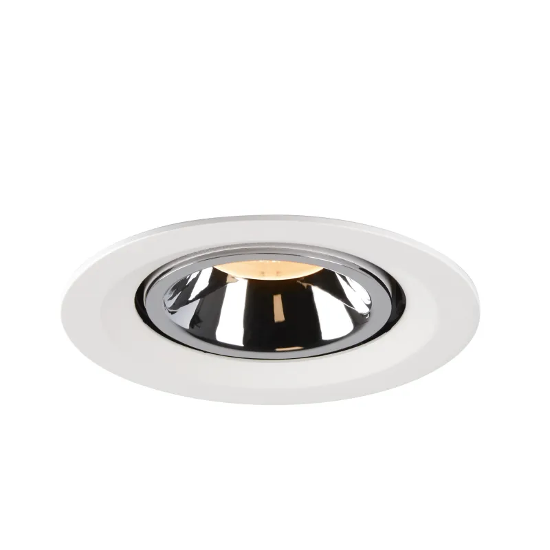 NUMINOS® GIMBLE M, encastré de plafond intérieur, 20 deg , blanc/chrome, LED, 17,5W, 2700K