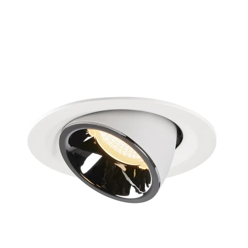 NUMINOS® GIMBLE M, encastré de plafond intérieur, 20 deg , blanc/chrome, LED, 17,5W, 3000K