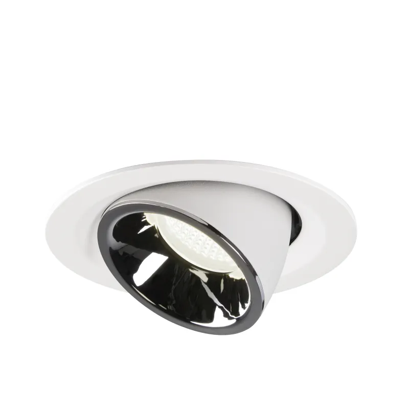 NUMINOS® GIMBLE M, encastré de plafond intérieur, 20 deg , blanc/chrome, LED, 17,5W, 4000K