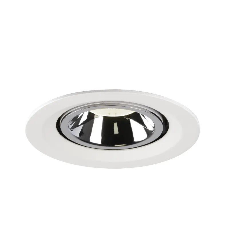 NUMINOS® GIMBLE M, encastré de plafond intérieur, 40 deg , blanc/chrome, LED, 17,5W, 4000K