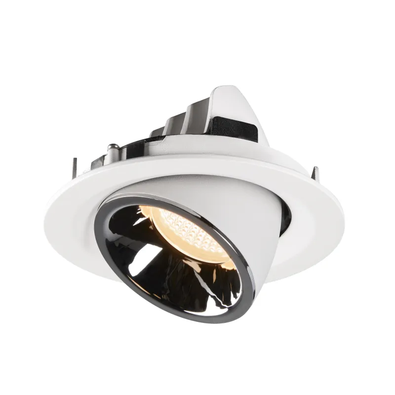 NUMINOS® GIMBLE M, encastré de plafond intérieur, 55 deg , blanc/chrome, LED, 17,5W, 2700K