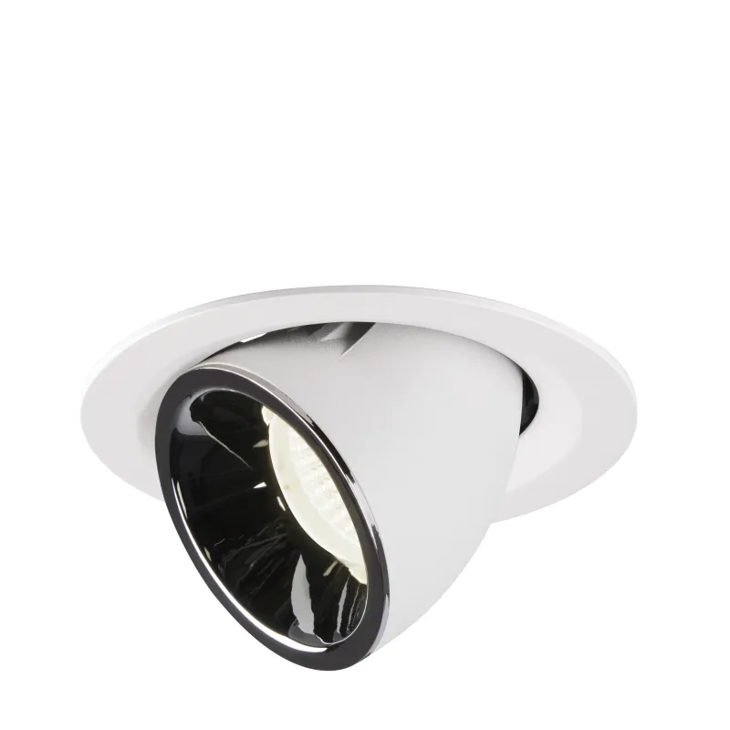 NUMINOS® GIMBLE M, encastré de plafond intérieur, 55 deg , blanc/chrome, LED, 17,5W, 4000K