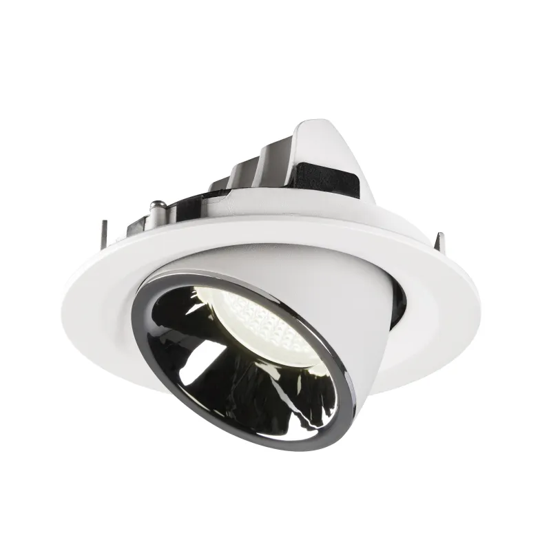 NUMINOS® GIMBLE M, encastré de plafond intérieur, 55 deg , blanc/chrome, LED, 17,5W, 4000K