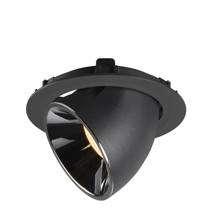 NUMINOS® GIMBLE XL, encastré de plafond intérieur, 40 deg , noir/chrome, LED, 37,4W, 3000K