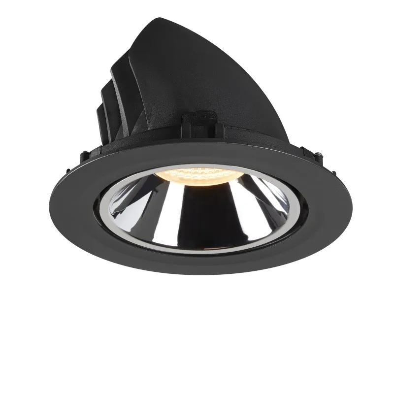 NUMINOS® GIMBLE XL, encastré de plafond intérieur, 55 deg , noir/chrome, LED, 37,4W, 3000K