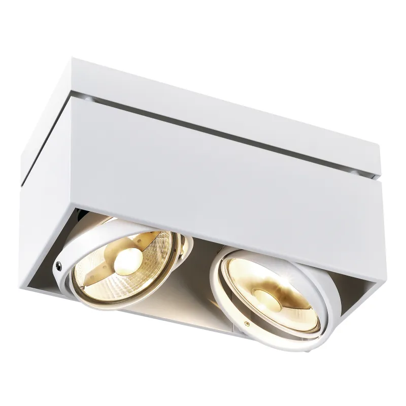 KARDAMOD, plafonnier intérieur, double, rectangulaire, blanc, GU10/QPAR111, 2x 75W max
