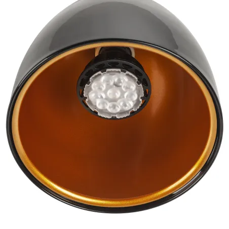 PARA CONE 14, spot pour rail 1 allumage intérieur, noir laqué/or, GU10/QPAR51, 25W max