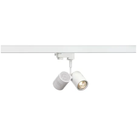 BIMA, spot pour rail 3 allumages intérieur, double, blanc mat, GU10/QPAR51, 2x 50W max
