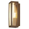 MERIDIAN BOX, applique extérieure, diffuseur transparent, rouille, E27, 25W max, IP54