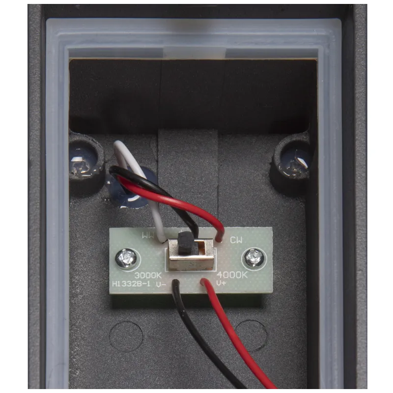BOOKAT, applique extérieure, anthracite, LED, 15W, 3000/4000K, IP65, interrupteur CCT
