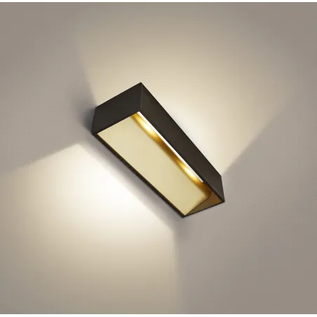 LOGS IN L, applique intérieure, rectangulaire, noir/laiton, LED, 17W, 3000K, variable