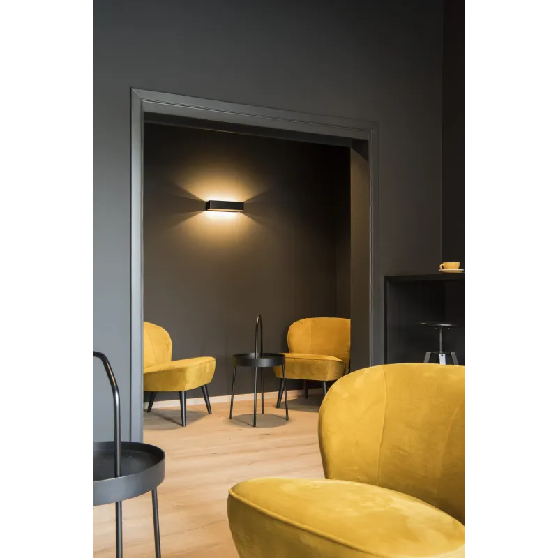 LOGS IN L, applique intérieure, rectangulaire, noir/laiton, LED, 17W, 3000K, variable