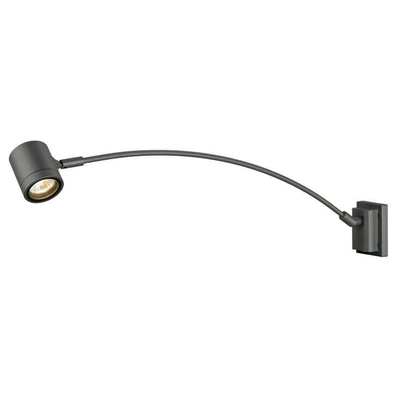MYRA DISPLAY, spot sur tige extérieur, courbe, anthracite, GU10/QPAR51, 50W max, IP55