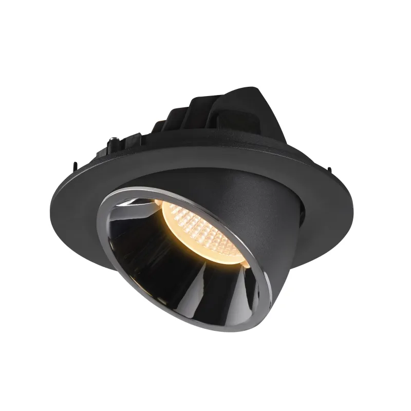 NUMINOS® GIMBLE L, encastré de plafond intérieur, 40 deg , noir/chrome, LED, 25,4W, 3000K