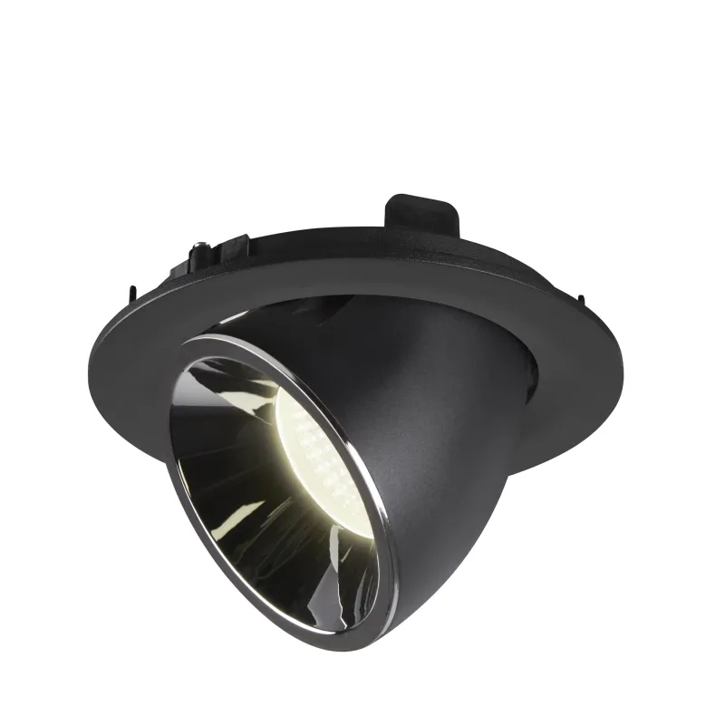 NUMINOS® GIMBLE L, encastré de plafond intérieur, 40 deg , noir/chrome, LED, 25,4W, 4000K
