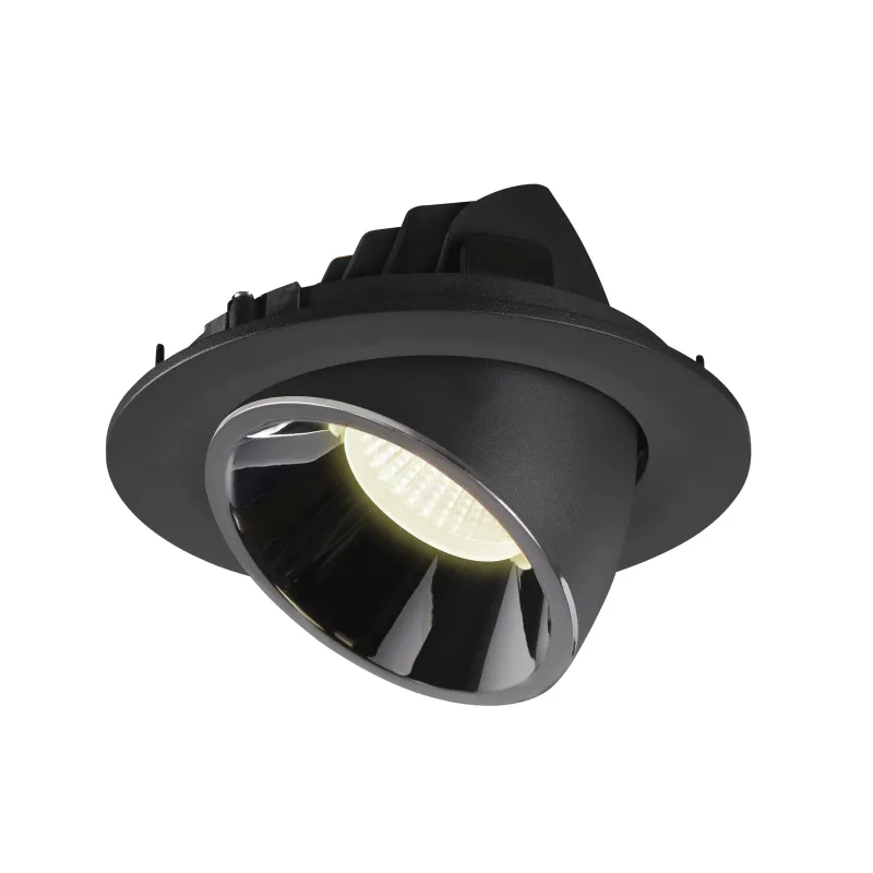 NUMINOS® GIMBLE L, encastré de plafond intérieur, 40 deg , noir/chrome, LED, 25,4W, 4000K