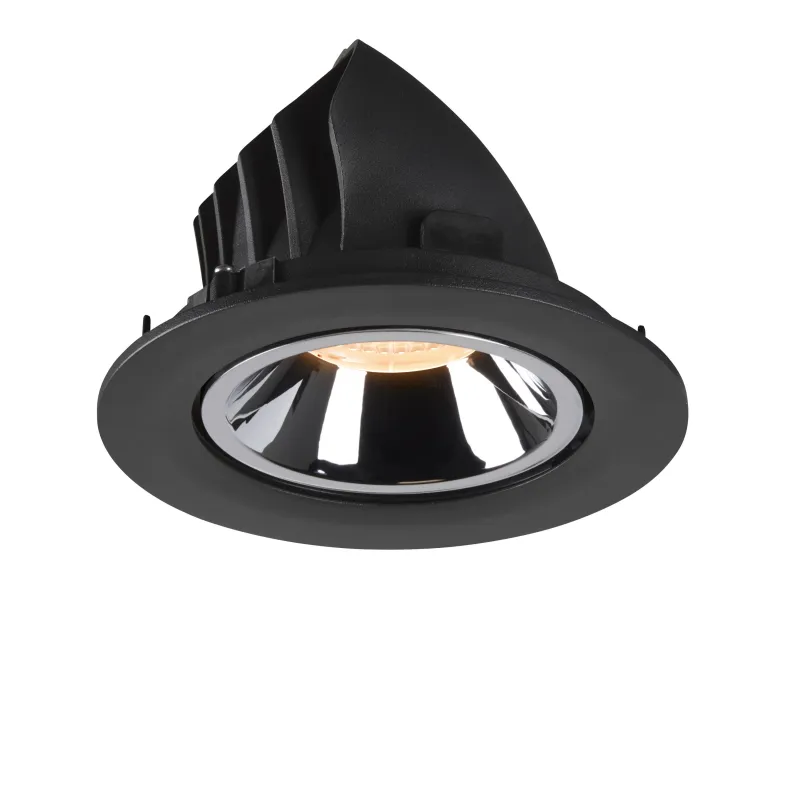 NUMINOS® GIMBLE L, encastré de plafond intérieur, 55 deg , noir/chrome, LED, 25,4W, 2700K