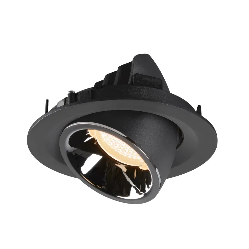 NUMINOS® GIMBLE M, encastré de plafond intérieur, 20 deg , noir/chrome, LED, 17,5W, 2700K