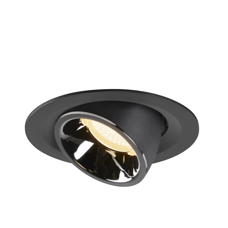 NUMINOS® GIMBLE M, encastré de plafond intérieur, 20 deg , noir/chrome, LED, 17,5W, 3000K