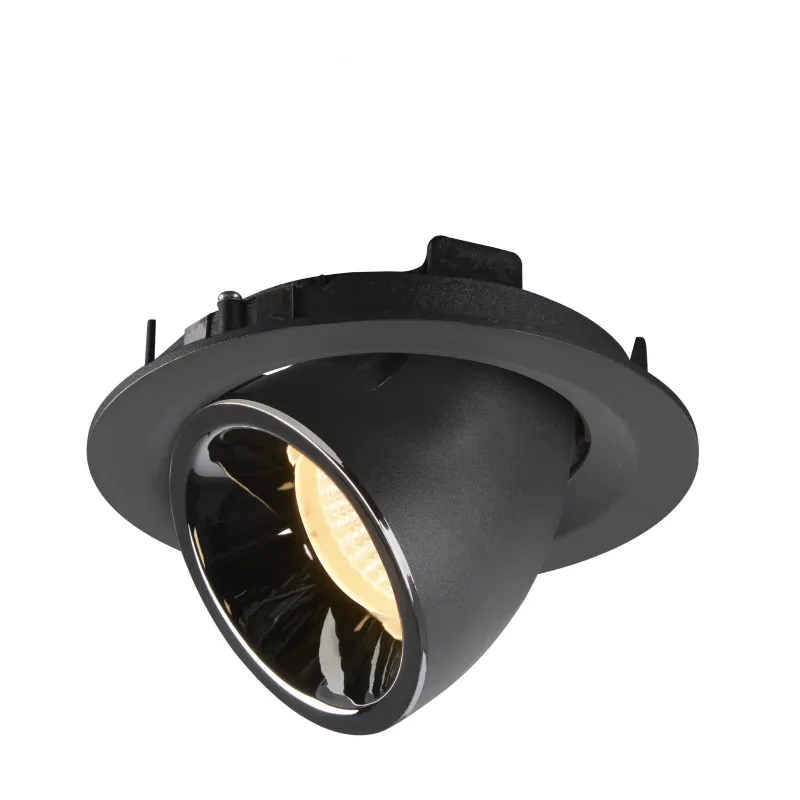 NUMINOS® GIMBLE M, encastré de plafond intérieur, 20 deg , noir/chrome, LED, 17,5W, 3000K