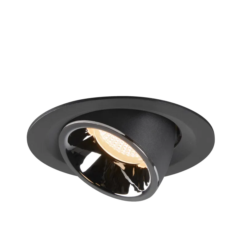 NUMINOS® GIMBLE M, encastré de plafond intérieur, 55 deg , noir/chrome, LED, 17,5W, 2700K