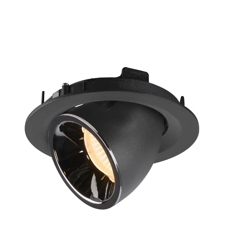 NUMINOS® GIMBLE M, encastré de plafond intérieur, 55 deg , noir/chrome, LED, 17,5W, 2700K