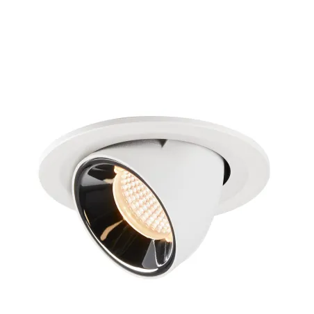 NUMINOS® GIMBLE S, encastré de plafond intérieur, 20 deg , blanc/chrome, LED, 8,6W, 2700K