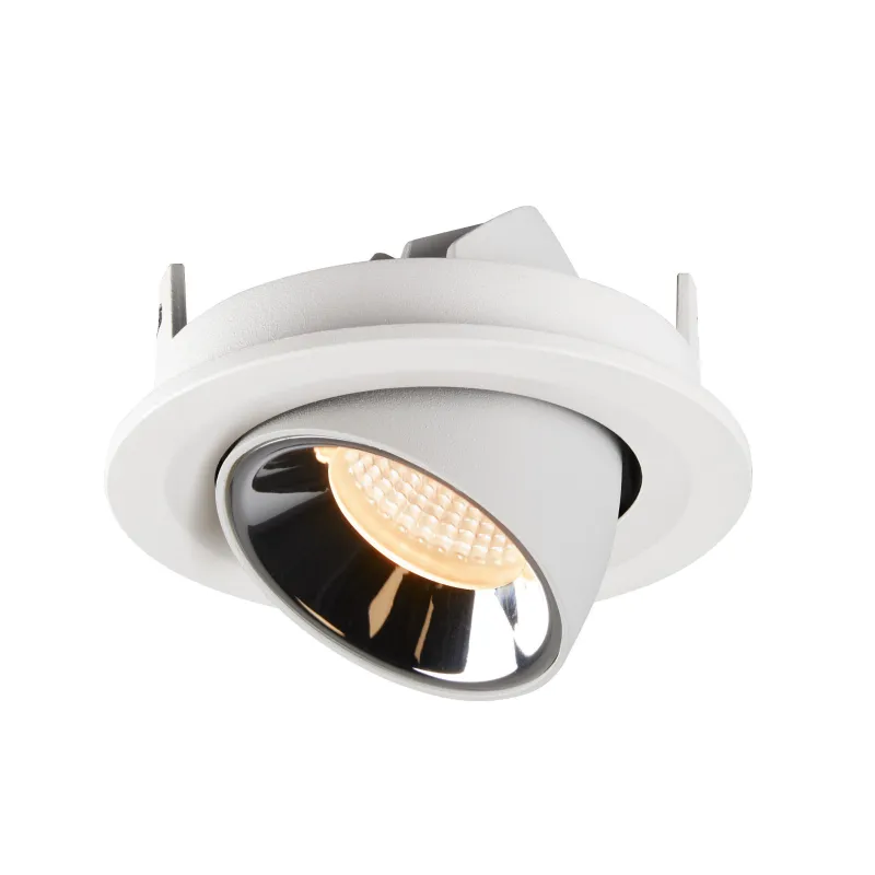 NUMINOS® GIMBLE S, encastré de plafond intérieur, 20 deg , blanc/chrome, LED, 8,6W, 2700K