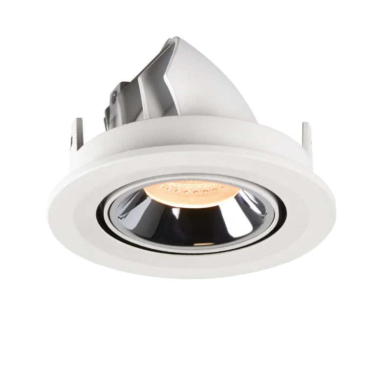 NUMINOS® GIMBLE S, encastré de plafond intérieur, 20 deg , blanc/chrome, LED, 8,6W, 2700K