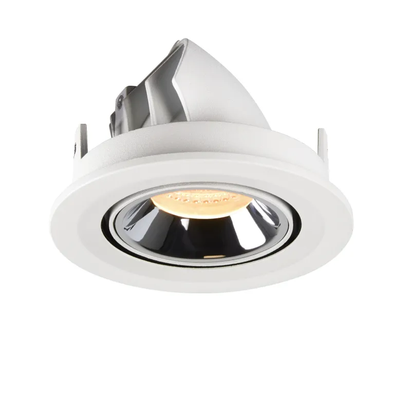 NUMINOS® GIMBLE S, encastré de plafond intérieur, 20 deg , blanc/chrome, LED, 8,6W, 3000K