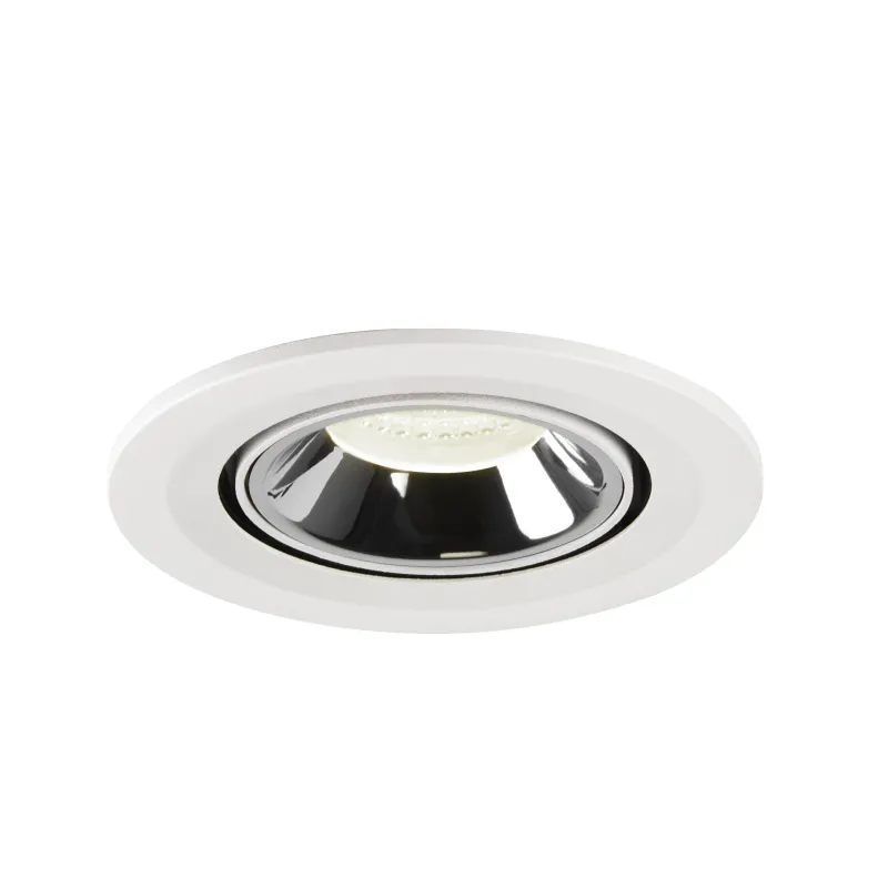 NUMINOS® GIMBLE S, encastré de plafond intérieur, 20 deg , blanc/chrome, LED, 8,6W, 4000K