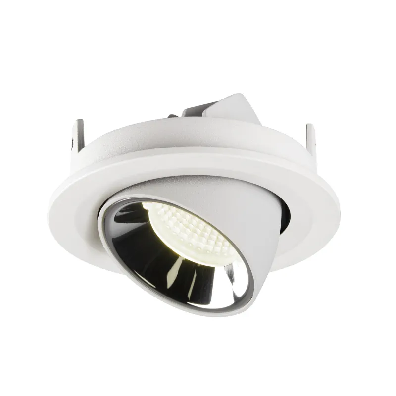 NUMINOS® GIMBLE S, encastré de plafond intérieur, 40 deg , blanc/chrome, LED, 8,6W, 4000K