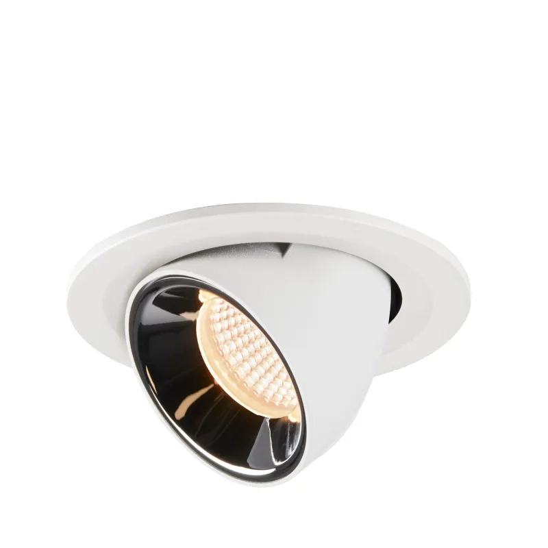 NUMINOS® GIMBLE S, encastré de plafond intérieur, 55 deg , blanc/chrome, LED, 8,6W, 2700K