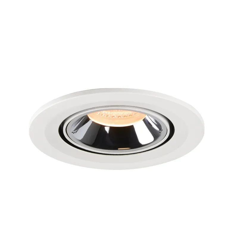 NUMINOS® GIMBLE S, encastré de plafond intérieur, 55 deg , blanc/chrome, LED, 8,6W, 2700K