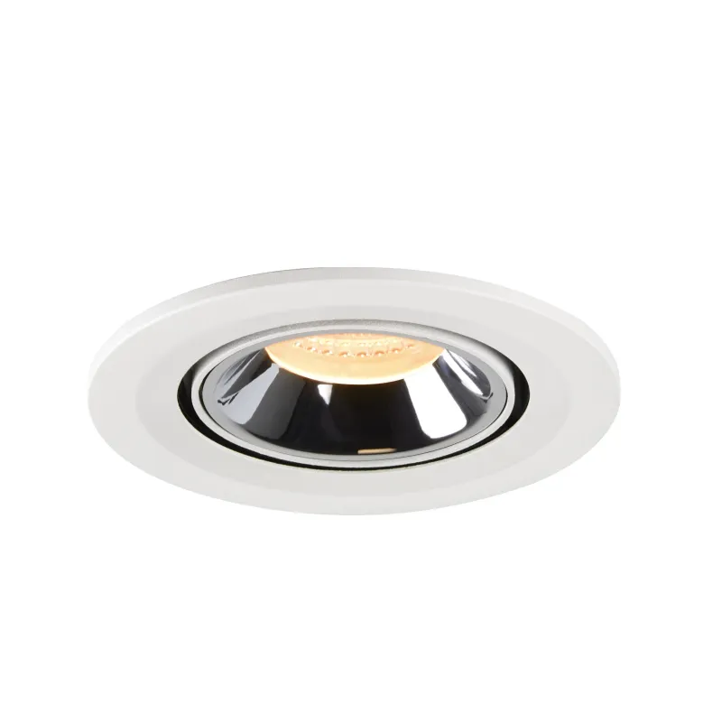 NUMINOS® GIMBLE S, encastré de plafond intérieur, 55 deg , blanc/chrome, LED, 8,6W, 3000K