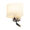 KENKUA SPOT, applique intérieure, liseuse, chrome/opale, E27, 40W max, LED, 2W, 3000K