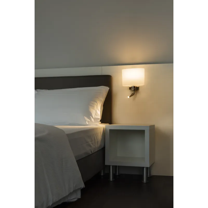 KENKUA SPOT, applique intérieure, liseuse, chrome/opale, E27, 40W max, LED, 2W, 3000K