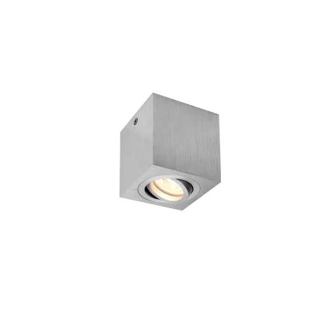 TRILEDO, plafonnier intérieur, simple, carré, alu brossé, GU10/LED GU10 51mm, 10W max