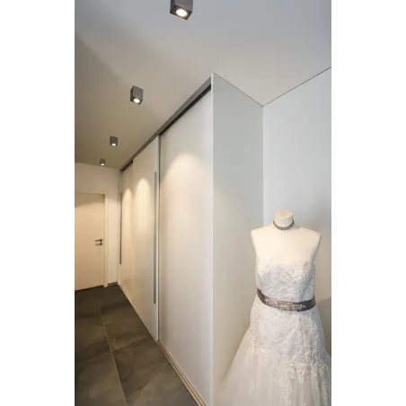 TRILEDO, plafonnier intérieur, simple, carré, alu brossé, GU10/LED GU10 51mm, 10W max
