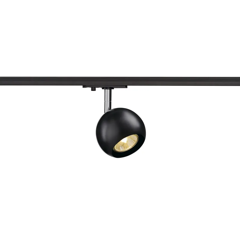 LIGHT EYE® 90, spot pour rail 1 allumage intérieur, noir/chrome, GU10/QPAR51, 50W max