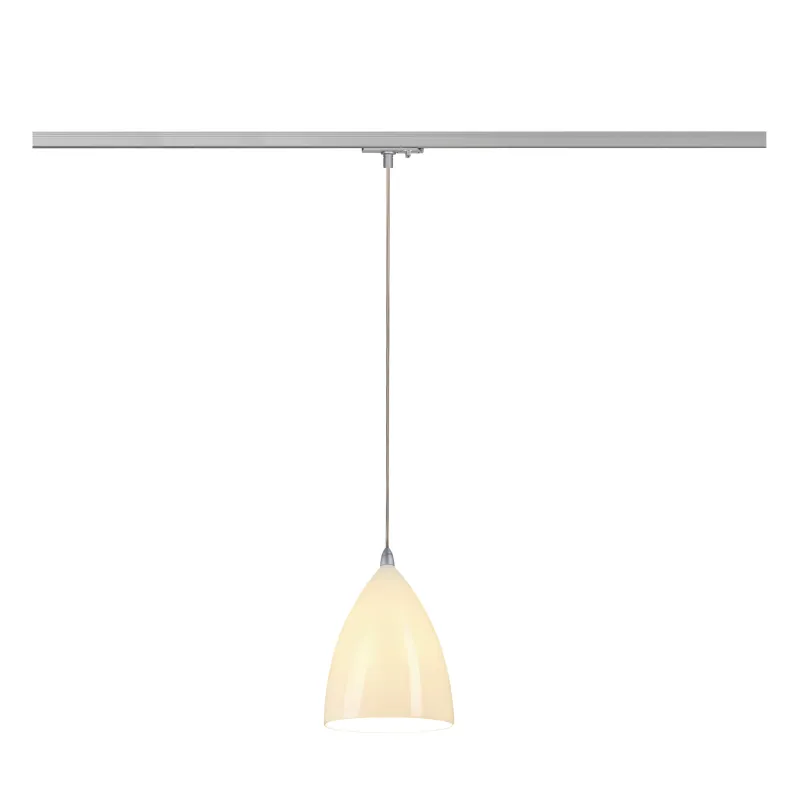 TONGA®, suspension pour rail 1 allumage intérieur, gris/blanc opale, E14/C35, 60W max