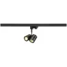 BIMA, spot pour rail 3 allumages intérieur, double, noir mat, GU10/QPAR51, 2x 50W max