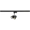 BIMA, spot pour rail 3 allumages intérieur, double, noir mat, GU10/QPAR51, 2x 50W max