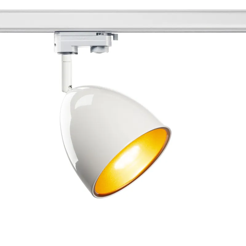 PARA CONE 14, spot pour rail 3 allumages intérieur, blanc laqué, GU10/QPAR51, 25W max
