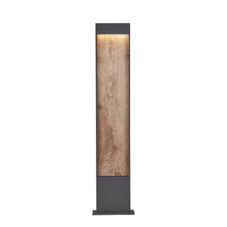 FLATT 100, borne extérieure, anthracite/imitation bois, LED, 9,7W, 3000K/4000K, IP65