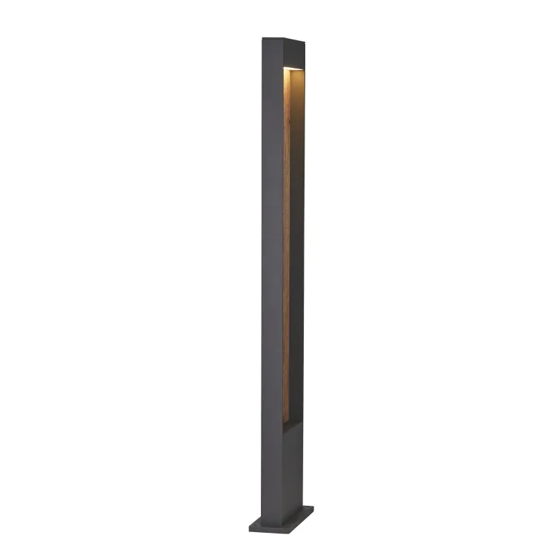 FLATT 100, borne extérieure, anthracite/imitation bois, LED, 9,7W, 3000K/4000K, IP65