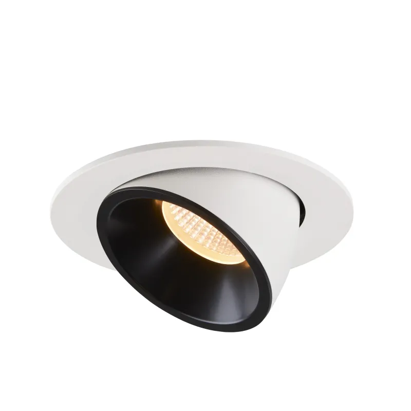 NUMINOS® GIMBLE L, encastré de plafond intérieur, 40 deg , blanc/noir, LED, 25,4W, 3000K