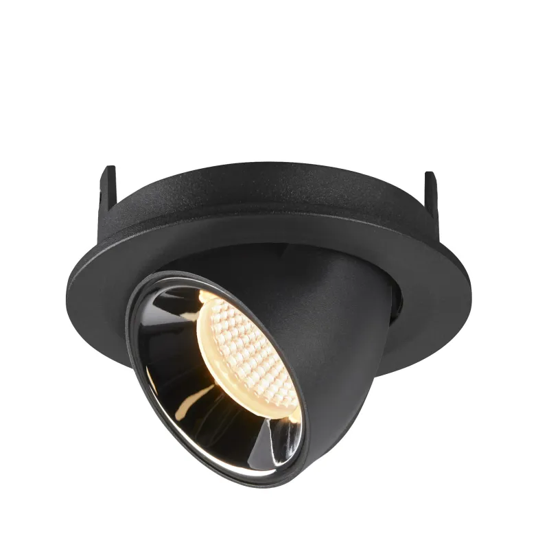 NUMINOS® GIMBLE S, encastré de plafond intérieur, 20 deg , noir/chrome, LED, 8,6W, 3000K
