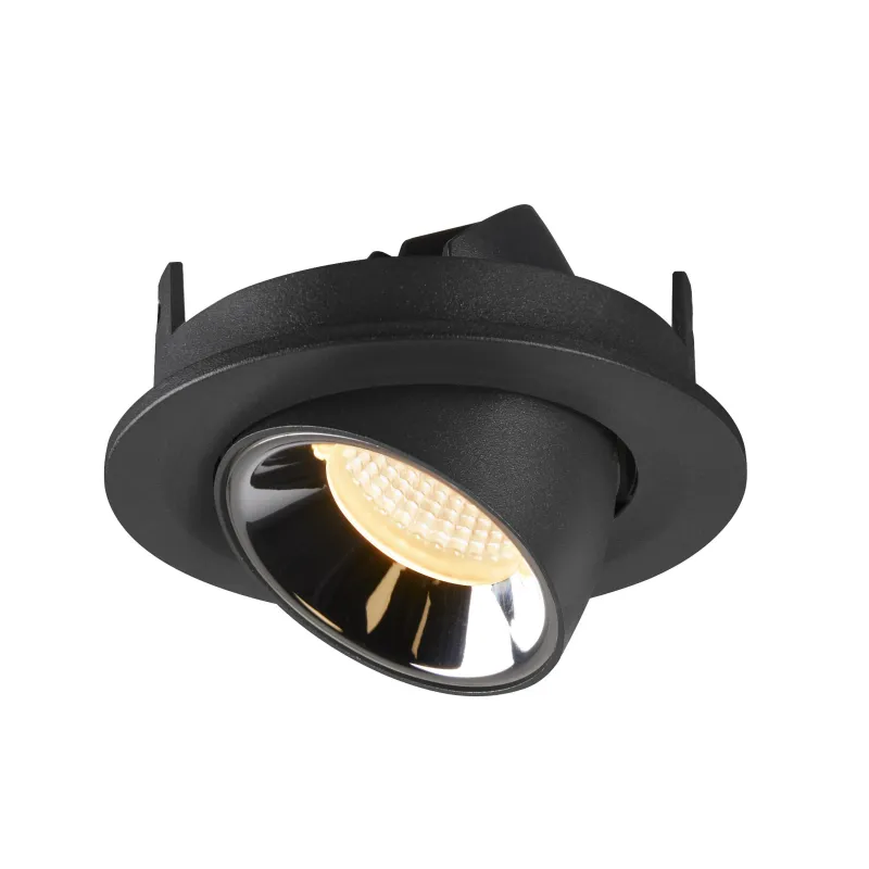 NUMINOS® GIMBLE S, encastré de plafond intérieur, 20 deg , noir/chrome, LED, 8,6W, 3000K