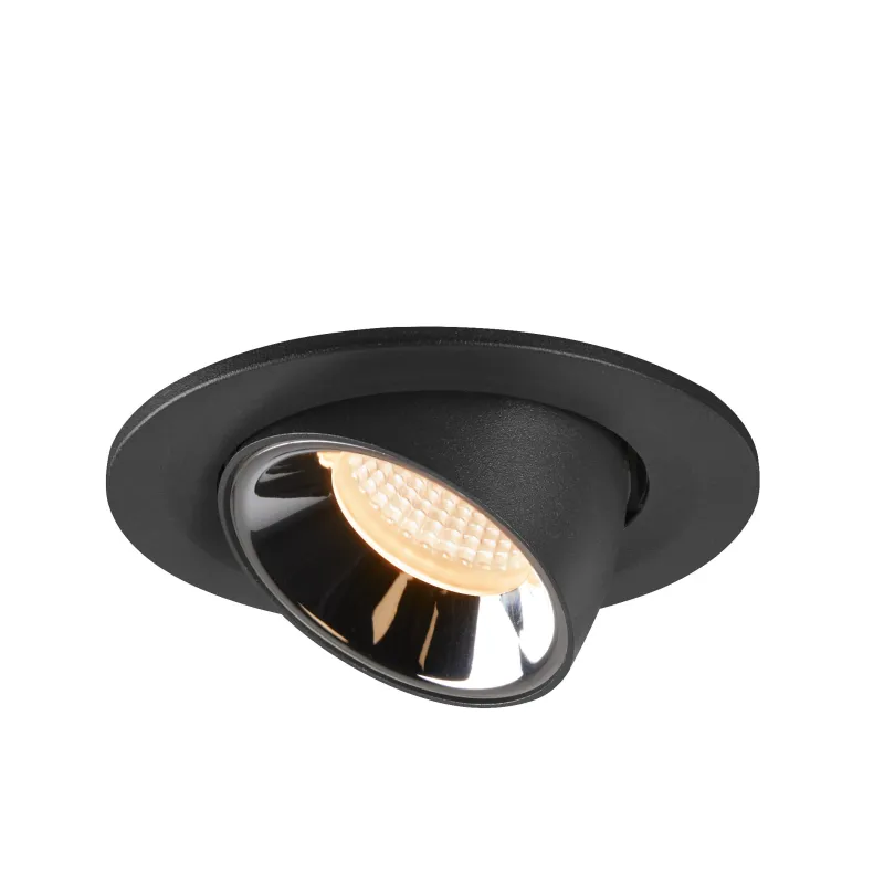 NUMINOS® GIMBLE S, encastré de plafond intérieur, 55 deg , noir/chrome, LED, 8,6W, 2700K
